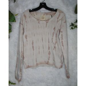Cha Sor | Women's Tie Dye Sweater Cream Pink Long Sleeve Size Small NWT